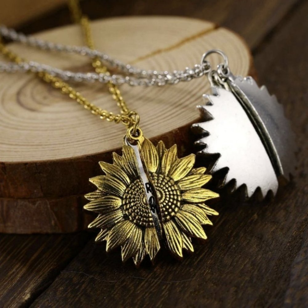 You Are My Sunshine Sunflower Pendant Necklace - Picture 6 of 11